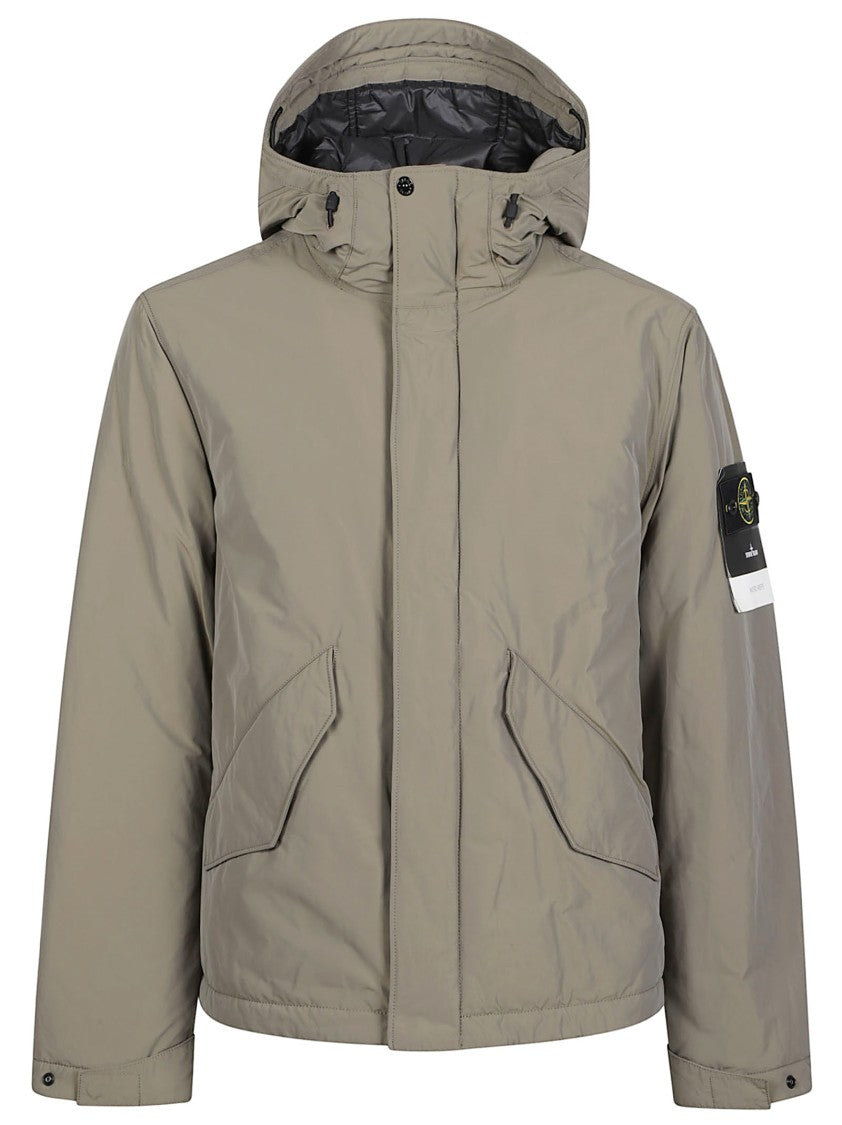 Stone Island Matte Taupe Hooded Down Jacket