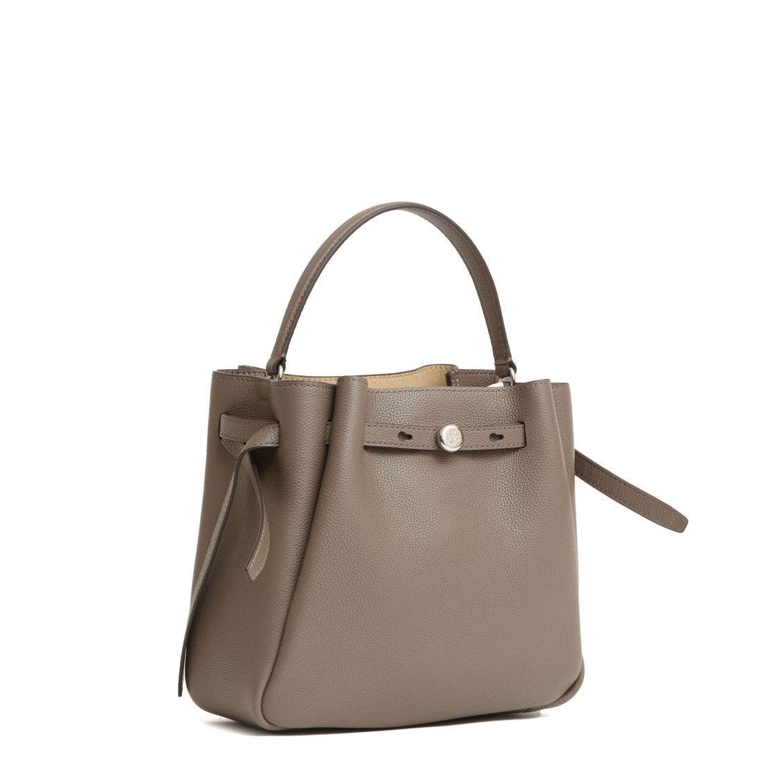 Tory Burch Hammered Leather Bucket Bag With Adjustable Strap