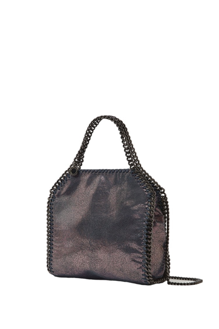 Stella Mccartney Blue Falabella Mini Eco Shiny Dotted Chamois Tote Bag