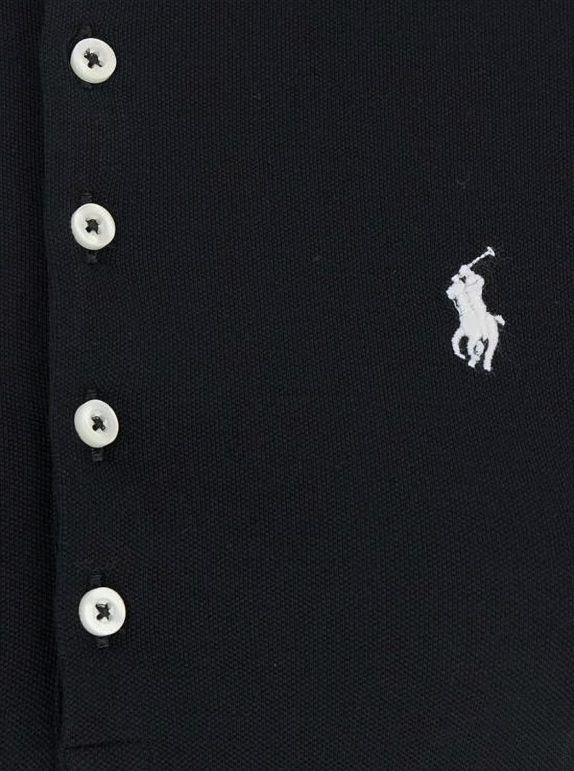 Polo Ralph Lauren Fitted Black Polo Shirt With Classic Collar And Embroidered Logo