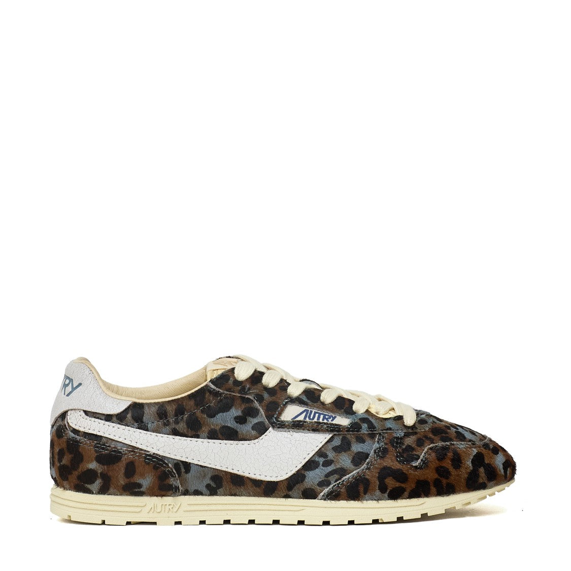 Autry Windspin Low Leopard Print Pony Hair Low-Top Sneakers