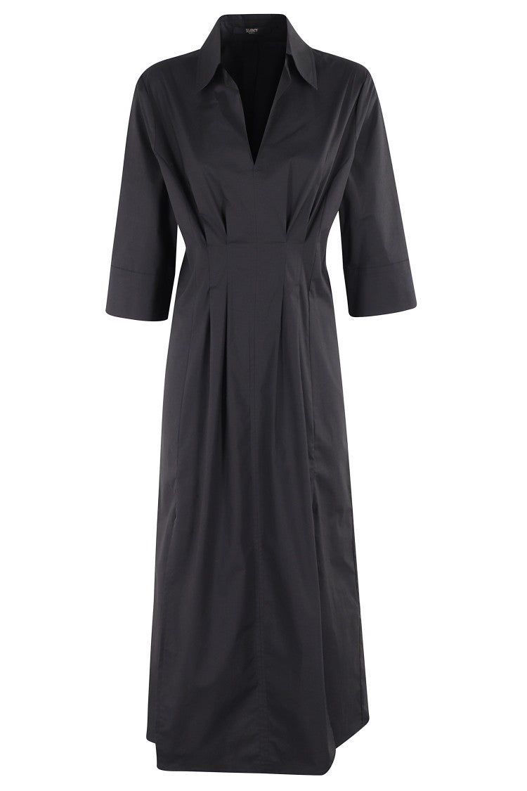 Seventy Midi Dress In Stretch Poplin With Kimono Sleeves