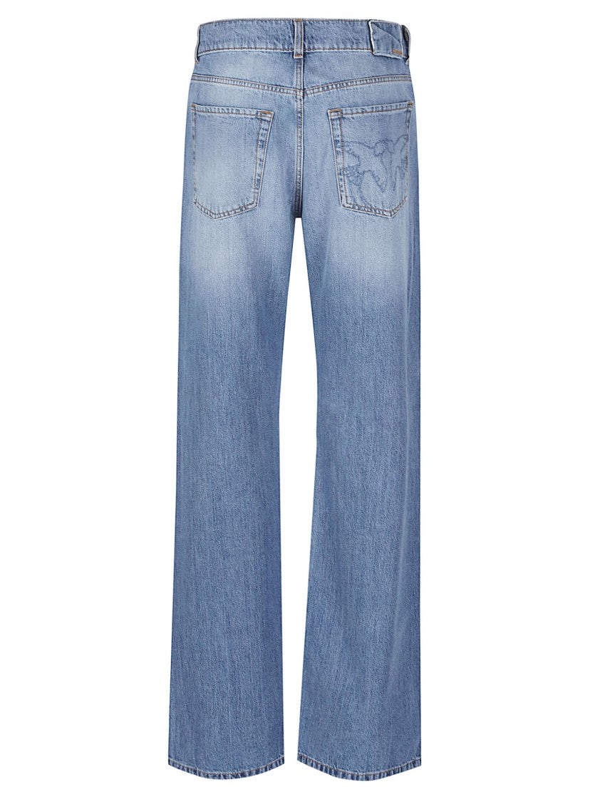Pinko Wanda Cropped Wide Leg Jeans