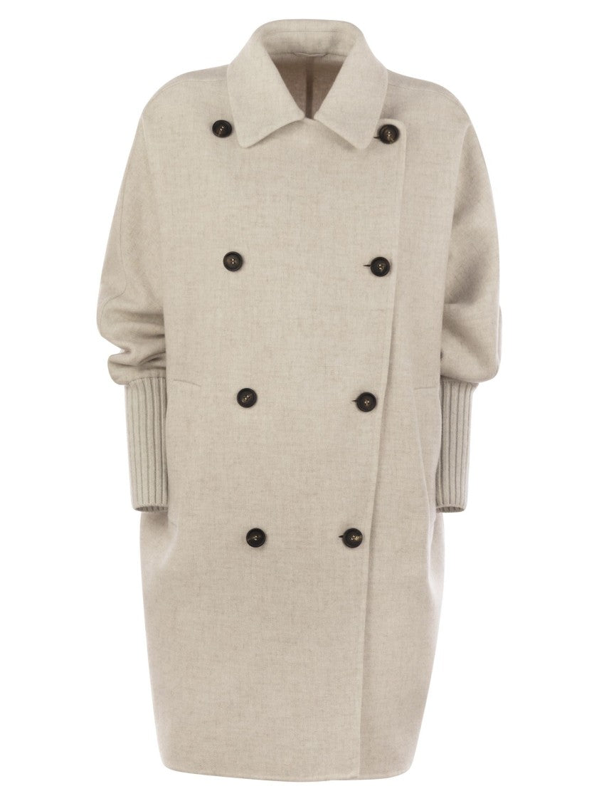 Brunello Cucinelli Double-Knit Coat With Geometric Silhouette