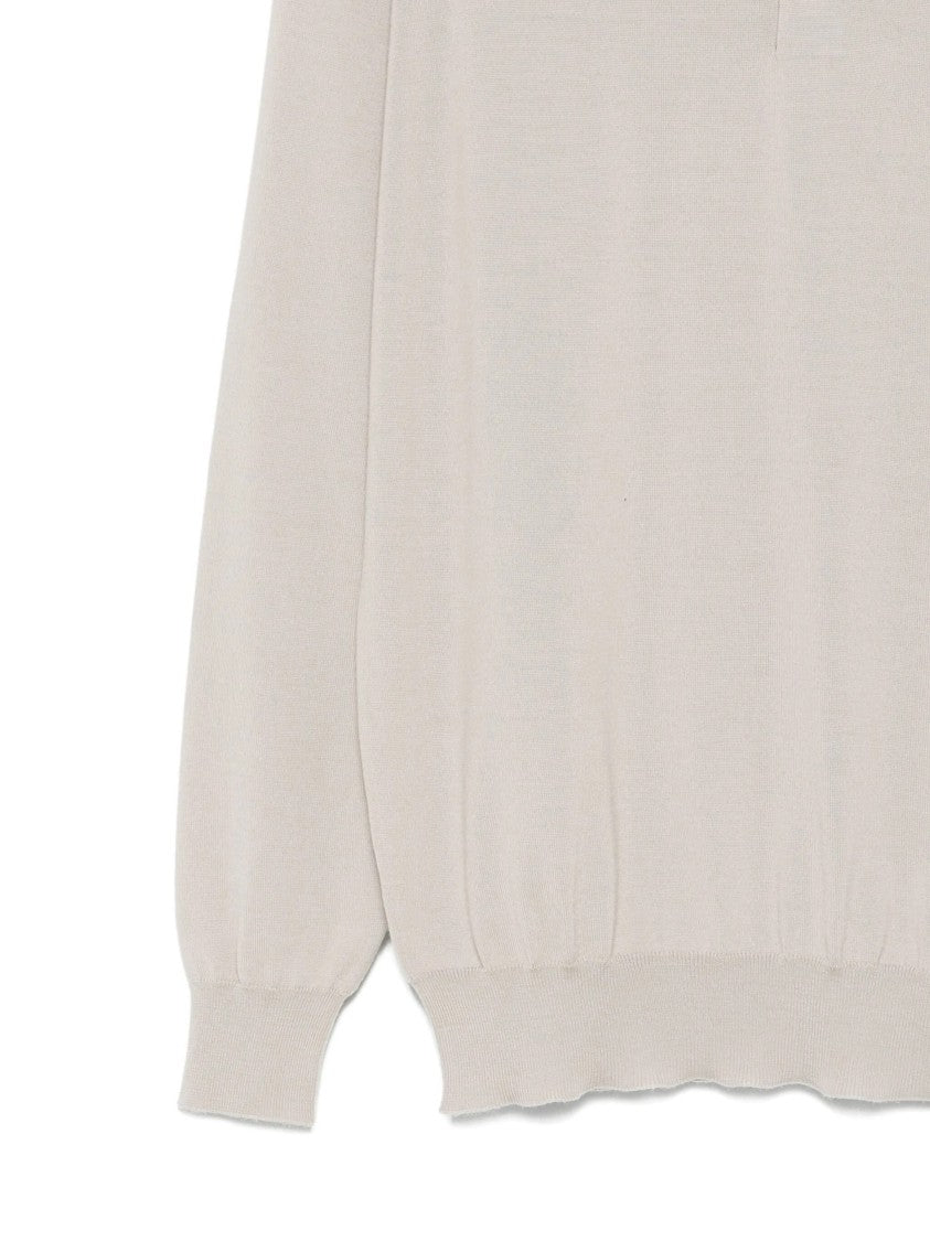 Lardini Long-Sleeve Virgin Wool Polo Shirt