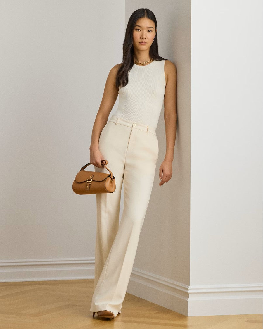 Lauren Ralph Lauren Natural Woven City Crepe Straight Trousers