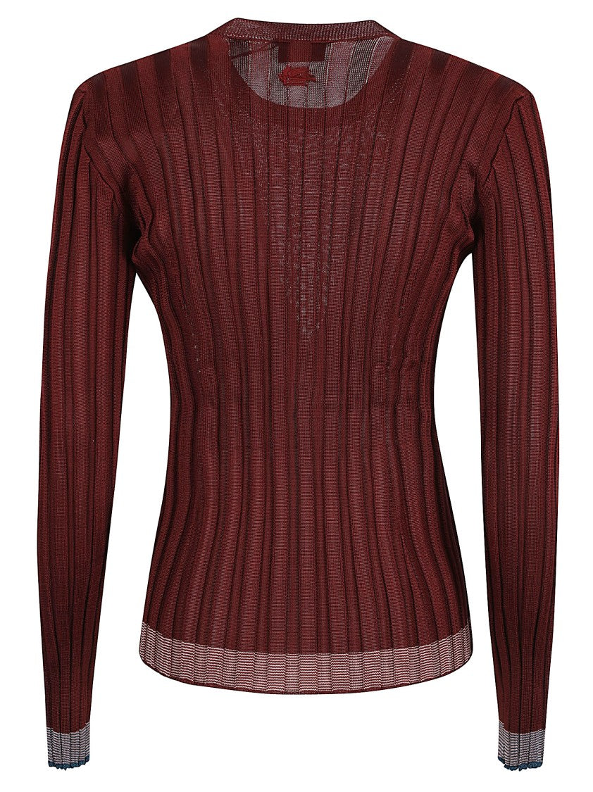Etro Contoured Crewneck Sweater With Ribbed Texture