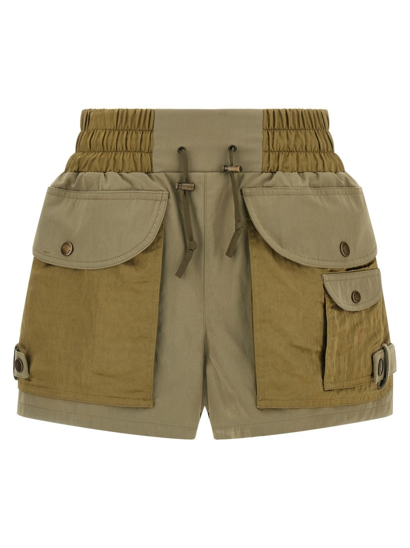 Balmain Flared High-Waisted Cargo Shorts With Drawstring Waistband