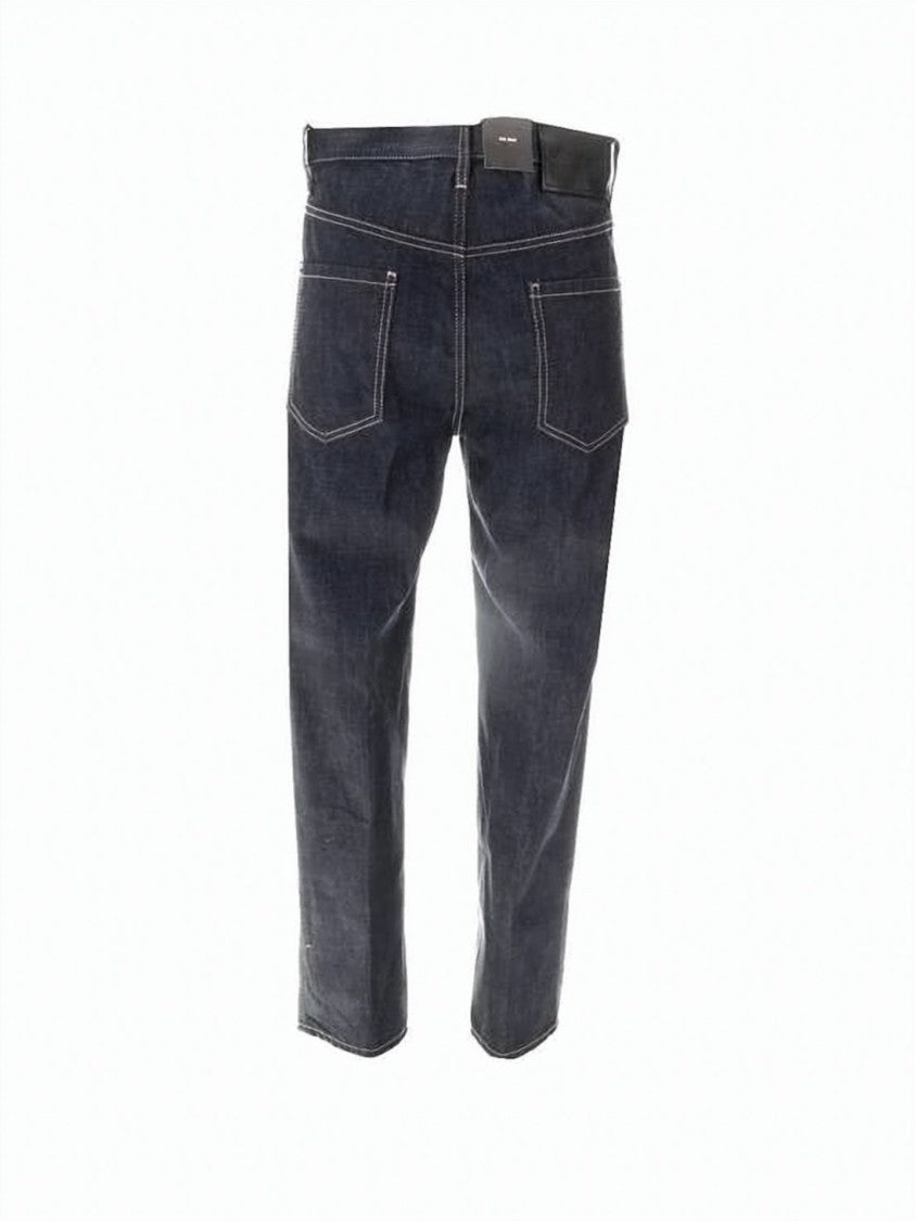 Dsquared2 Classic Straight-Leg Denim Pants With Faded Wash And Leather Patch