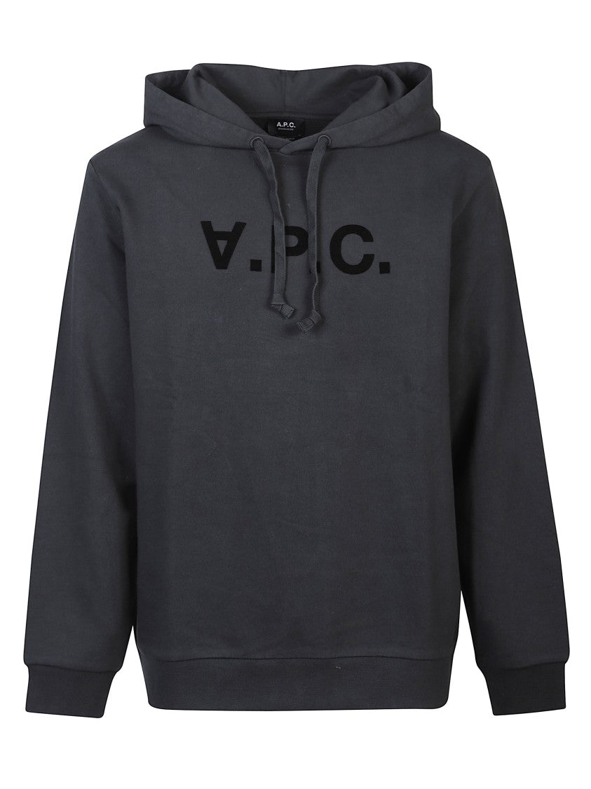 A.P.C. Black Minimalist Logo Cotton Hoodie