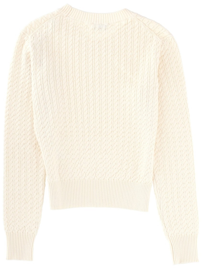 Kenzo Boke Flower Textured Cable Knit Sweater
