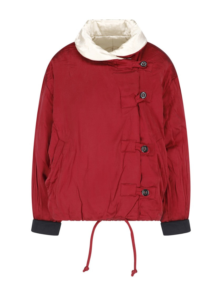 Isabel Marant Reversible Silk Satin Jacket With Padded Collar And Adjustable Hem