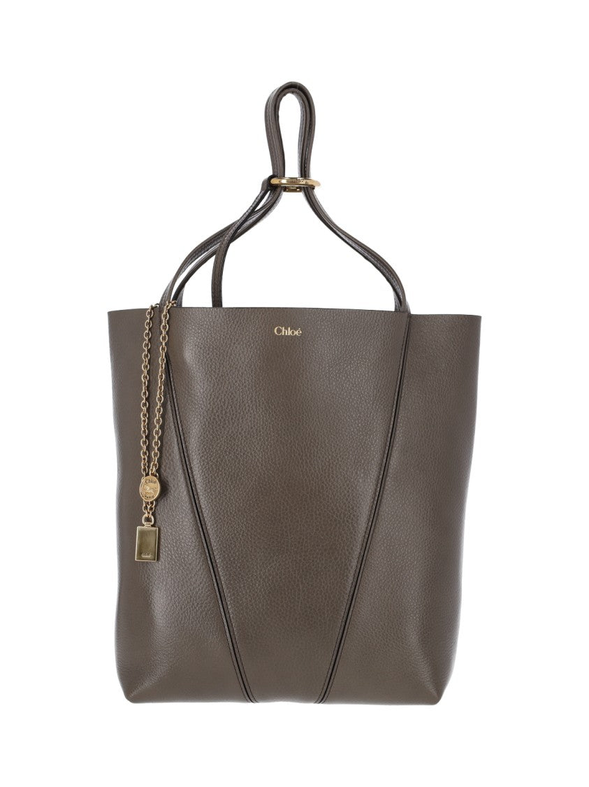 Chloé Grey Spin Textured Leather Tote