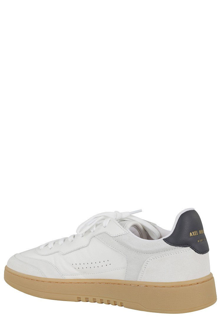 Axel Arigato White Gray Dice T Toe Metallic Logo Suede-Blend Sneakers