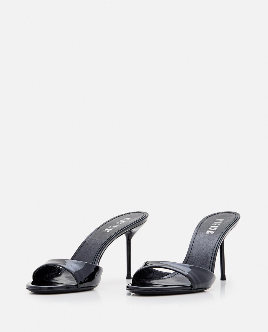 Paris Texas Lidia Black Leather Heeled Mules