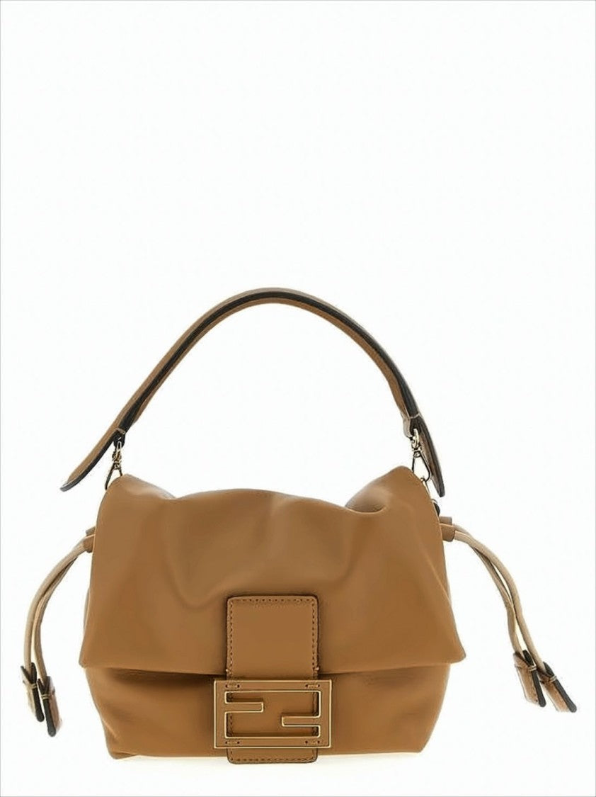 Fendi Brown Lambskin Leather Shoulder Bag