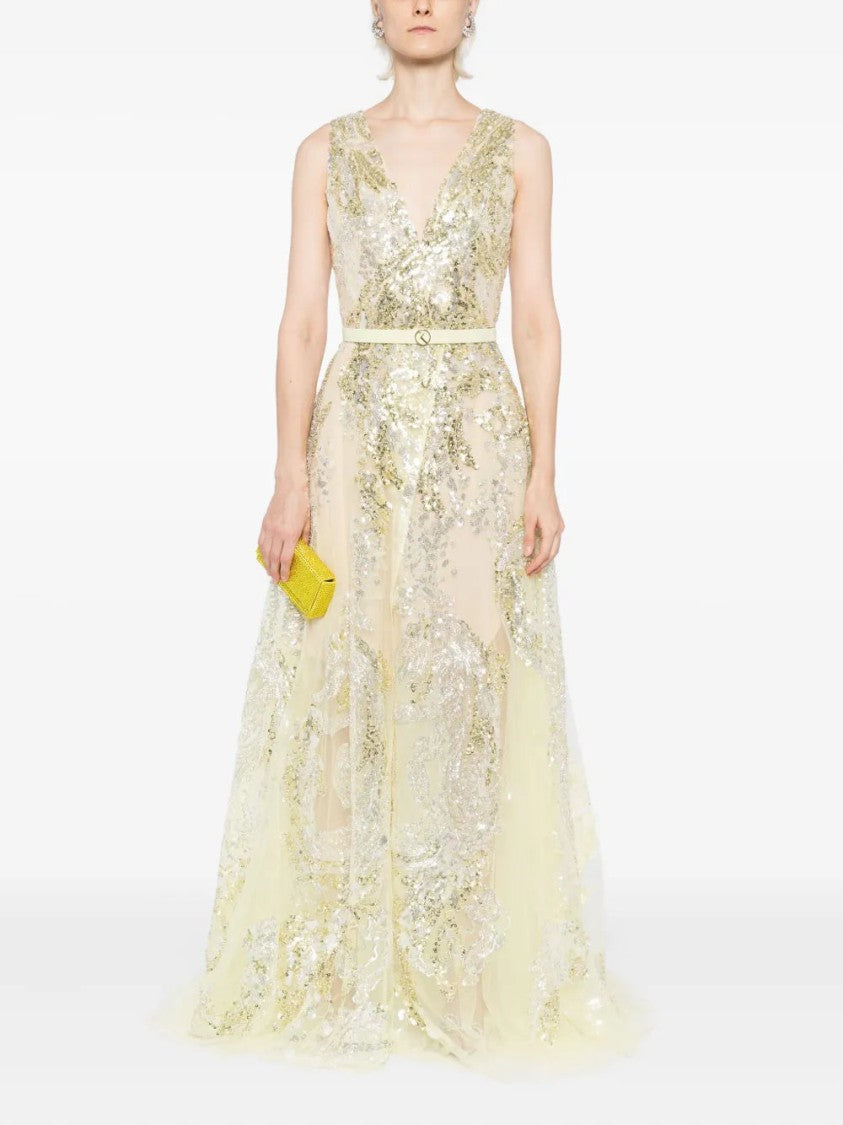 Saiid Kobeisy Embroidered Long Dress