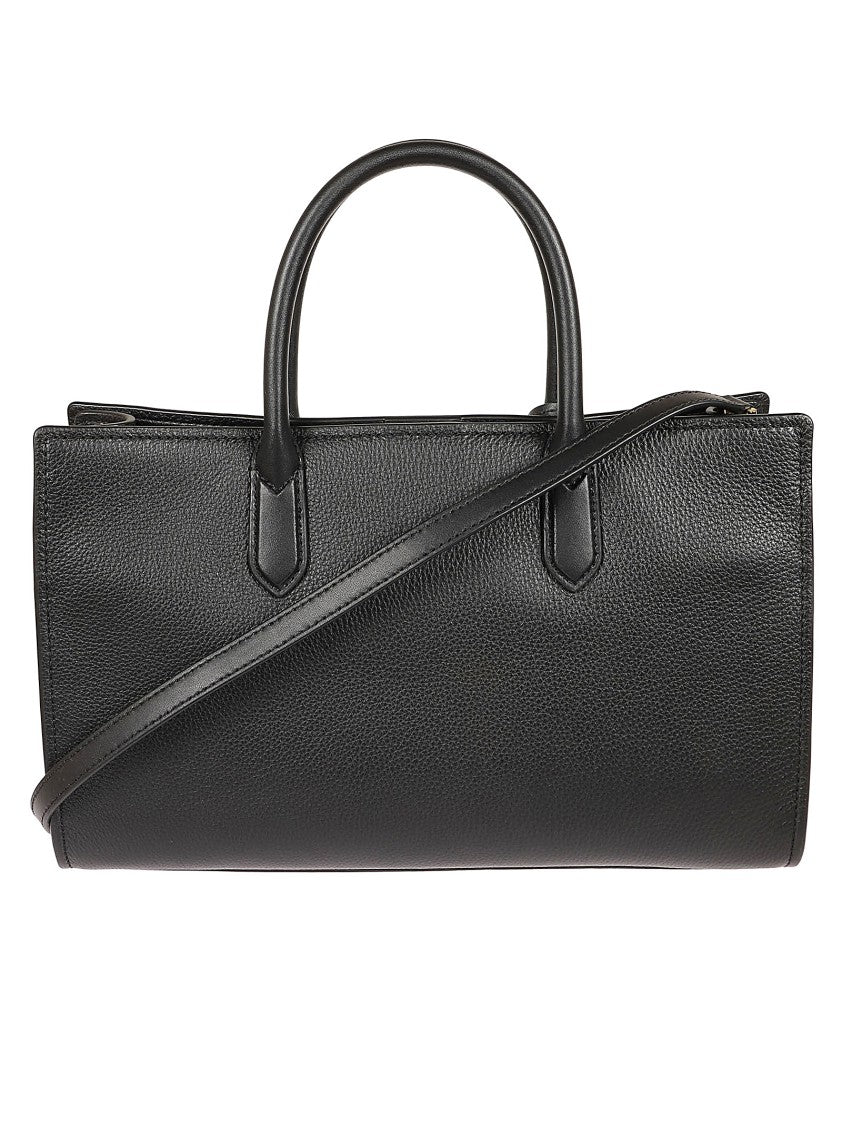 Michael Kors Rectangular Grained Leather Bag With Padlock Charm And Adjustable Strap