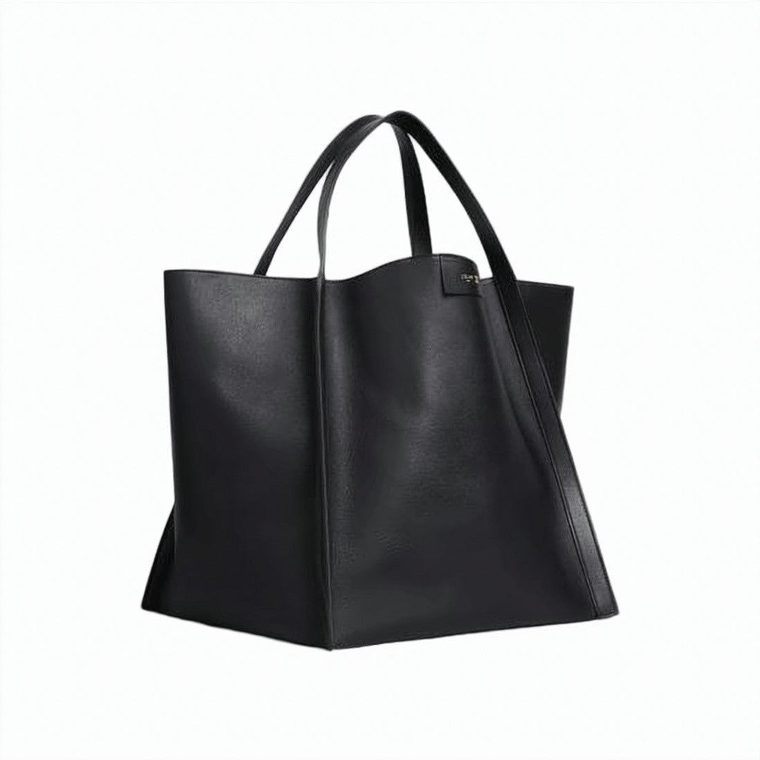 Celine Black Calf Leather And Canvas Shoulder Bag
