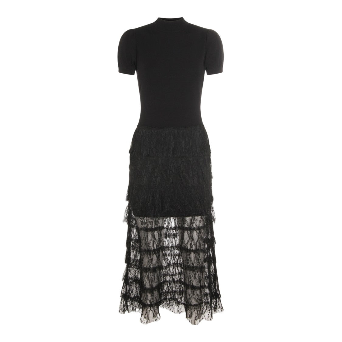 Twin-Set Fitted Midi Dress With Puff Sleeves