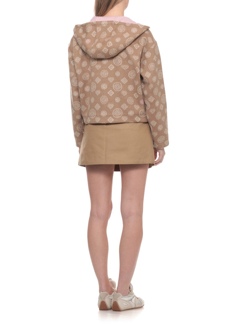 Casablanca Brown Monogram Zip Hoodie