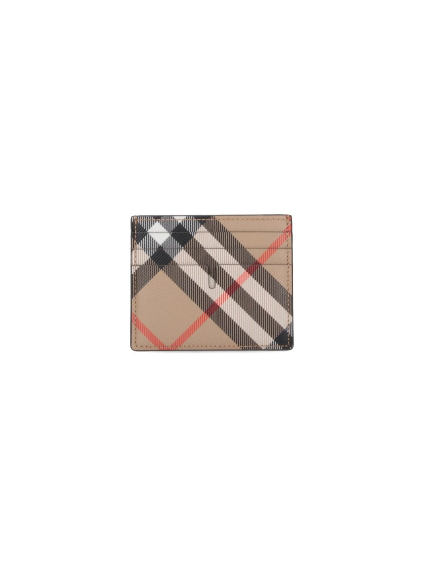 Burberry Check' Vertical Card Holder – Beige