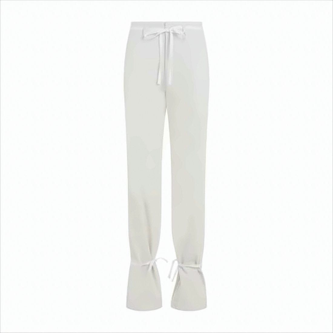 Lemaire Relaxed Fit Straight Pants With Drawstring Waist And Flared Cuffs