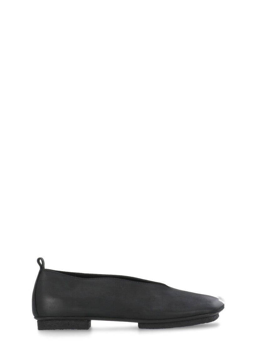 Uma Wang Black Smooth Leather Ballet Shoes