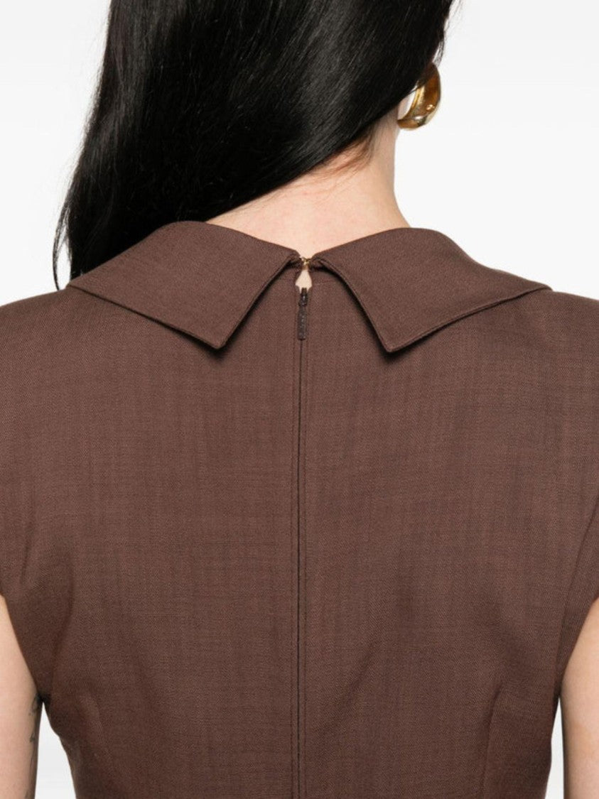 Pinko Tailored Wide Lapel Belted Midi Dress