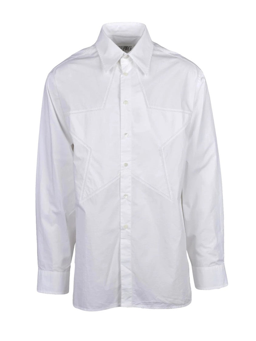 Mm6 By Maison Margiela White Cotton Star Shirt