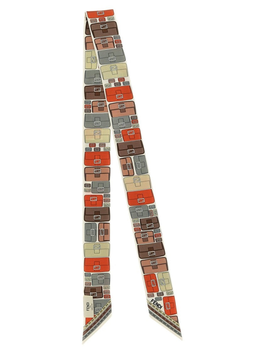 Fendi Silk Geometric Pattern Scarf