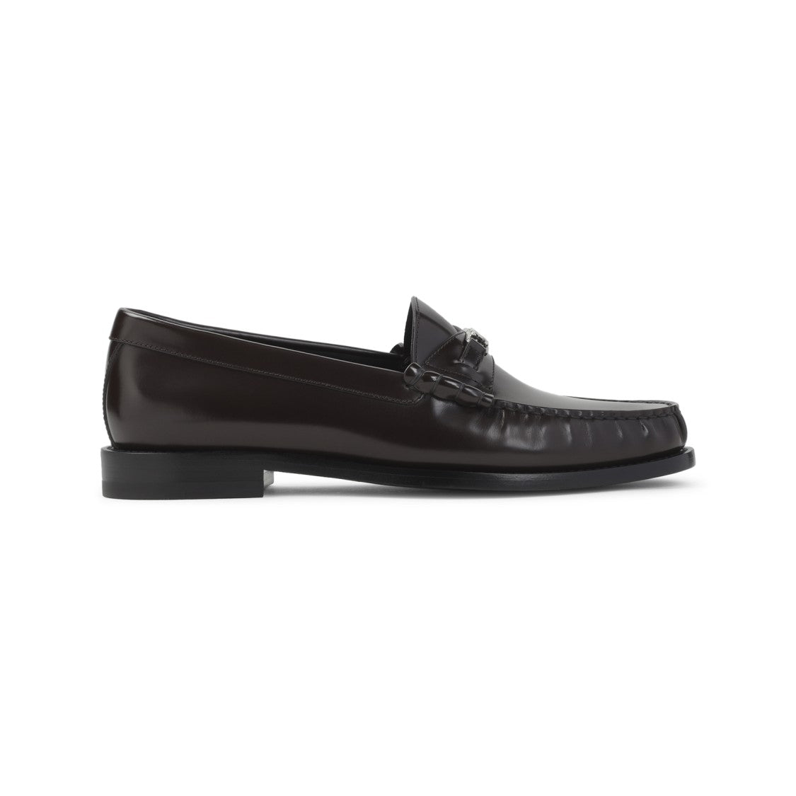Celine Triomphe 15 Brown Bull Leather Loafers
