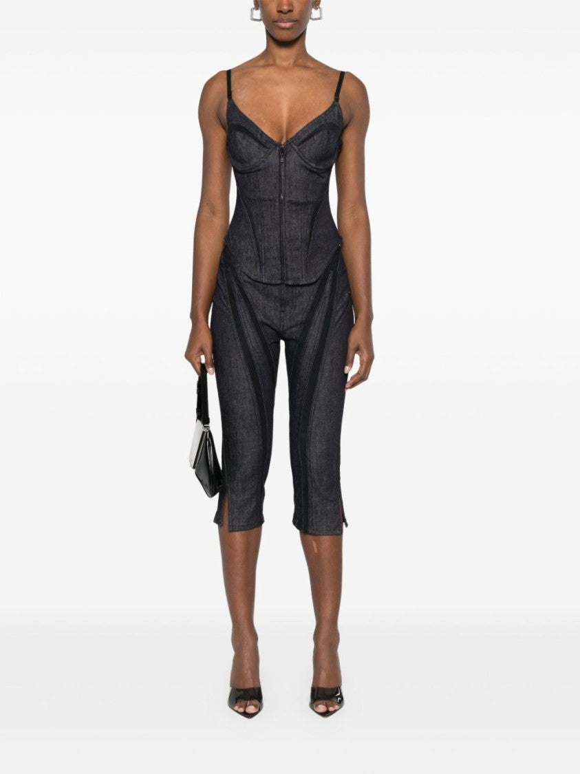 Mugler Cropped Black Trousers