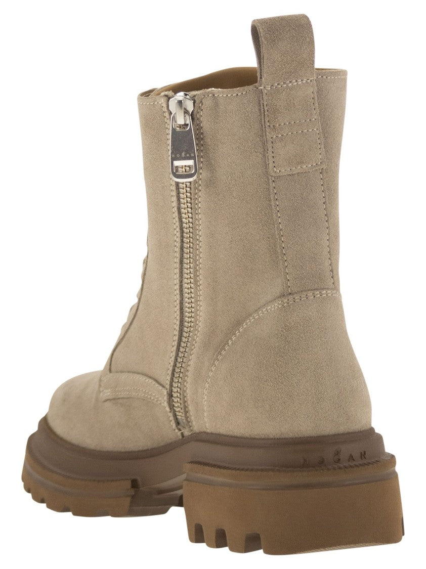 Hogan H674 - Suede Lace-Up Boot