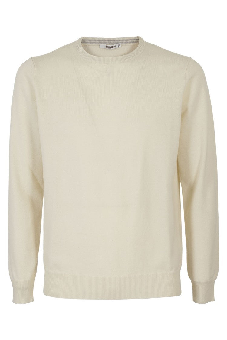 Kangra White Crewneck Cashmere Sweater