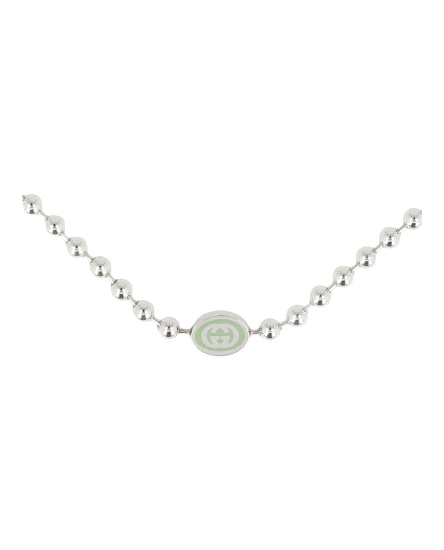 Gucci Sterling Silver Interlocking G Boule Necklace