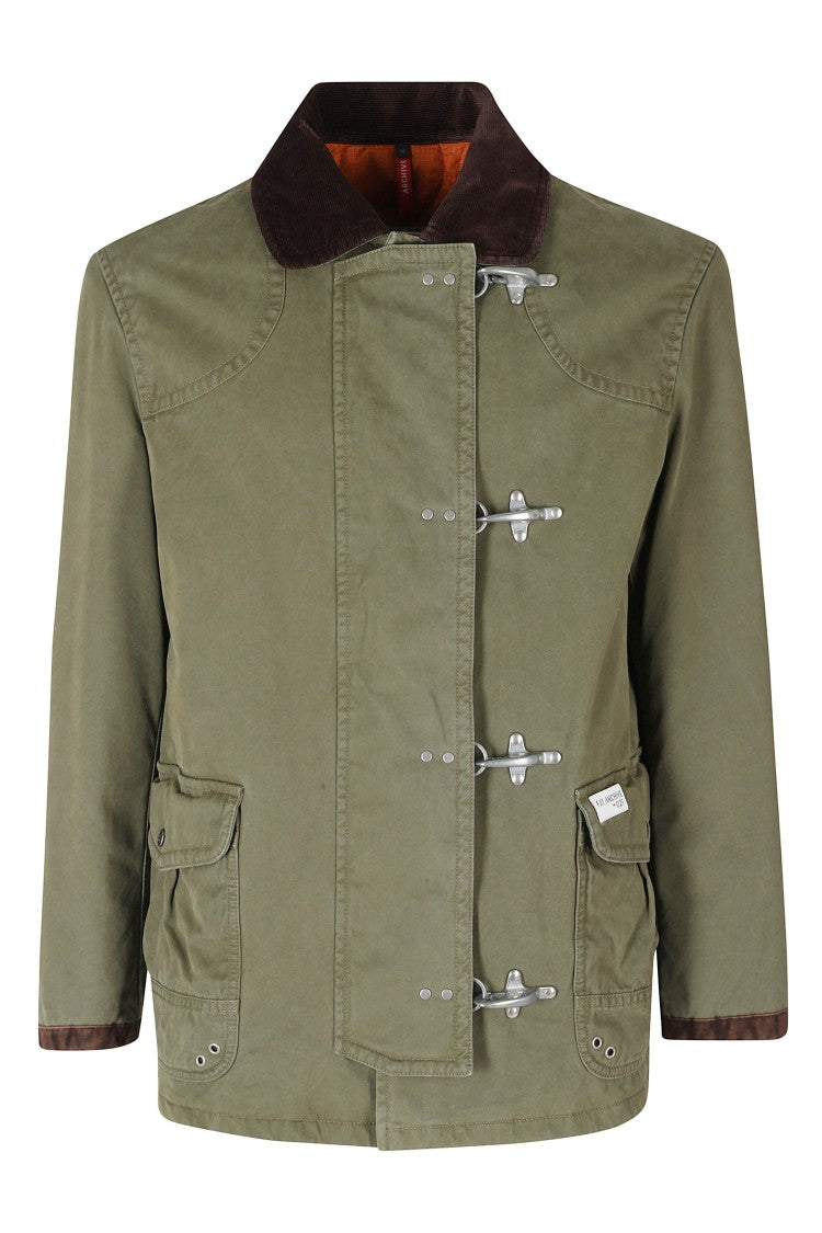 Fay Hook-Closure Midi Length Jacket With Velvet Collar