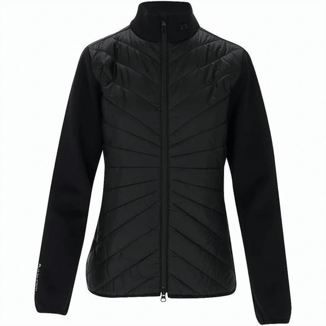 J Lindeberg Quilted Black Jacket With Chevron Pattern