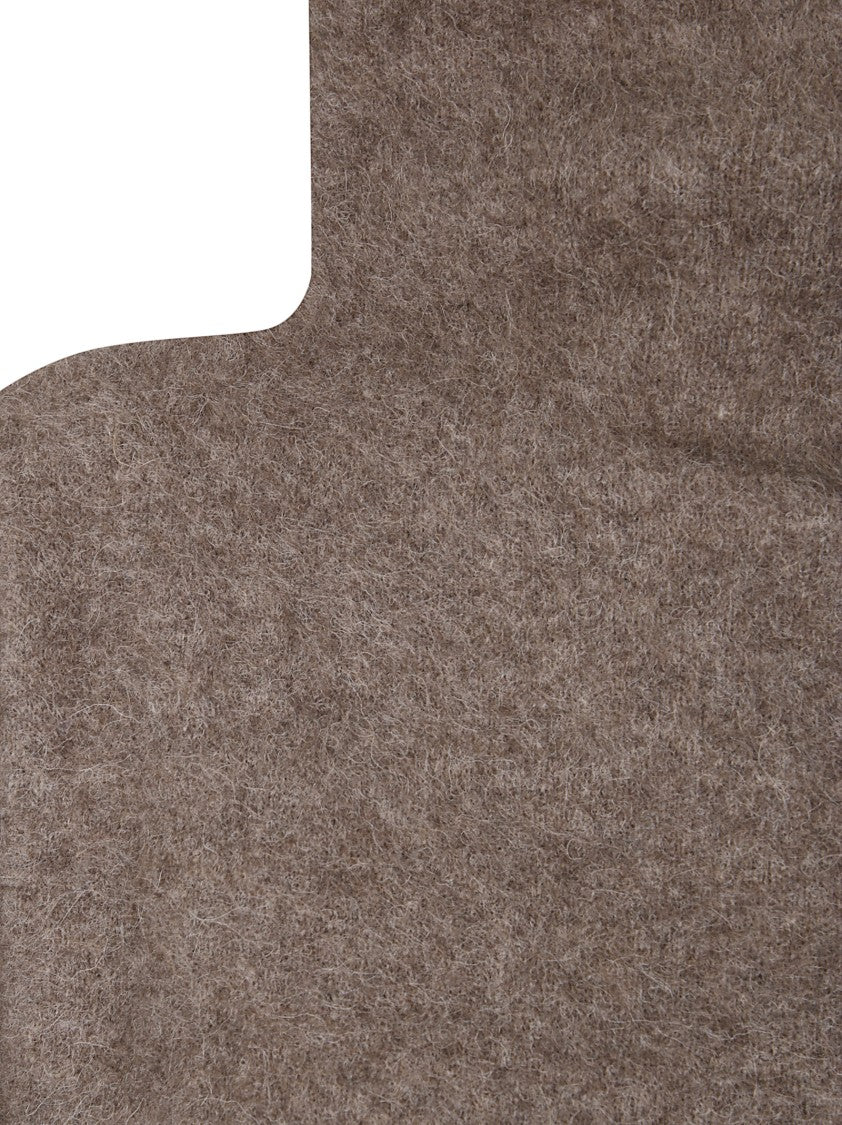 P.A.R.O.S.H. Soft Brown High-Neck Sweater With Cropped Fit