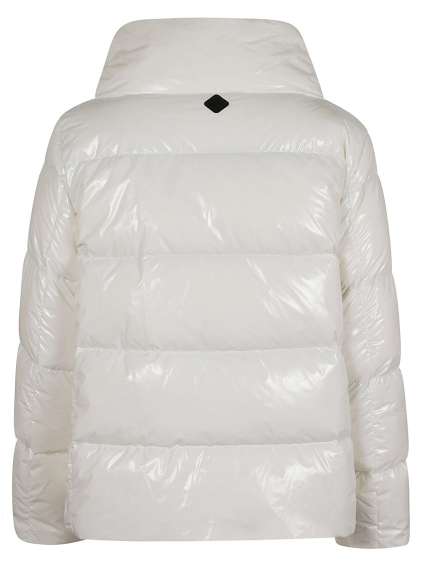 Herno Padded Down Jacket With High-Gloss Finish And Oversized Collar
