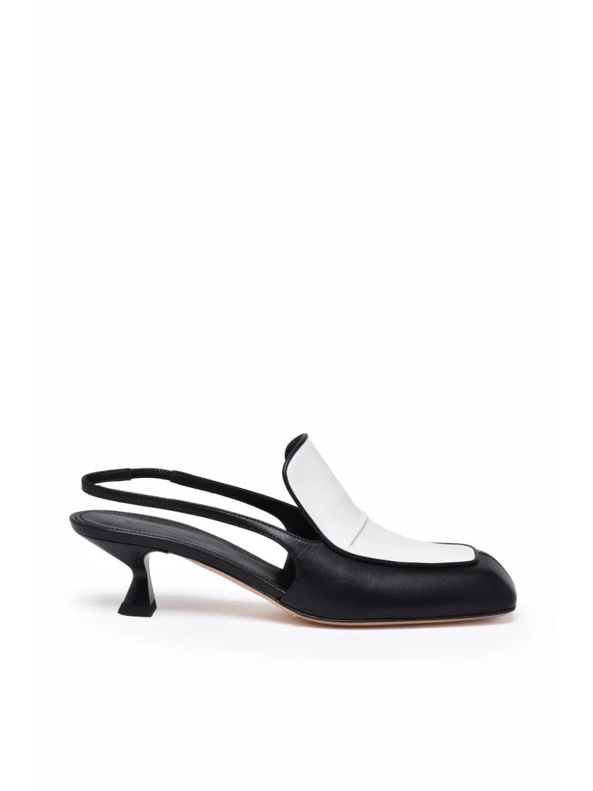 Sportmax Black-White Leather Trofeo Chanel Pumps