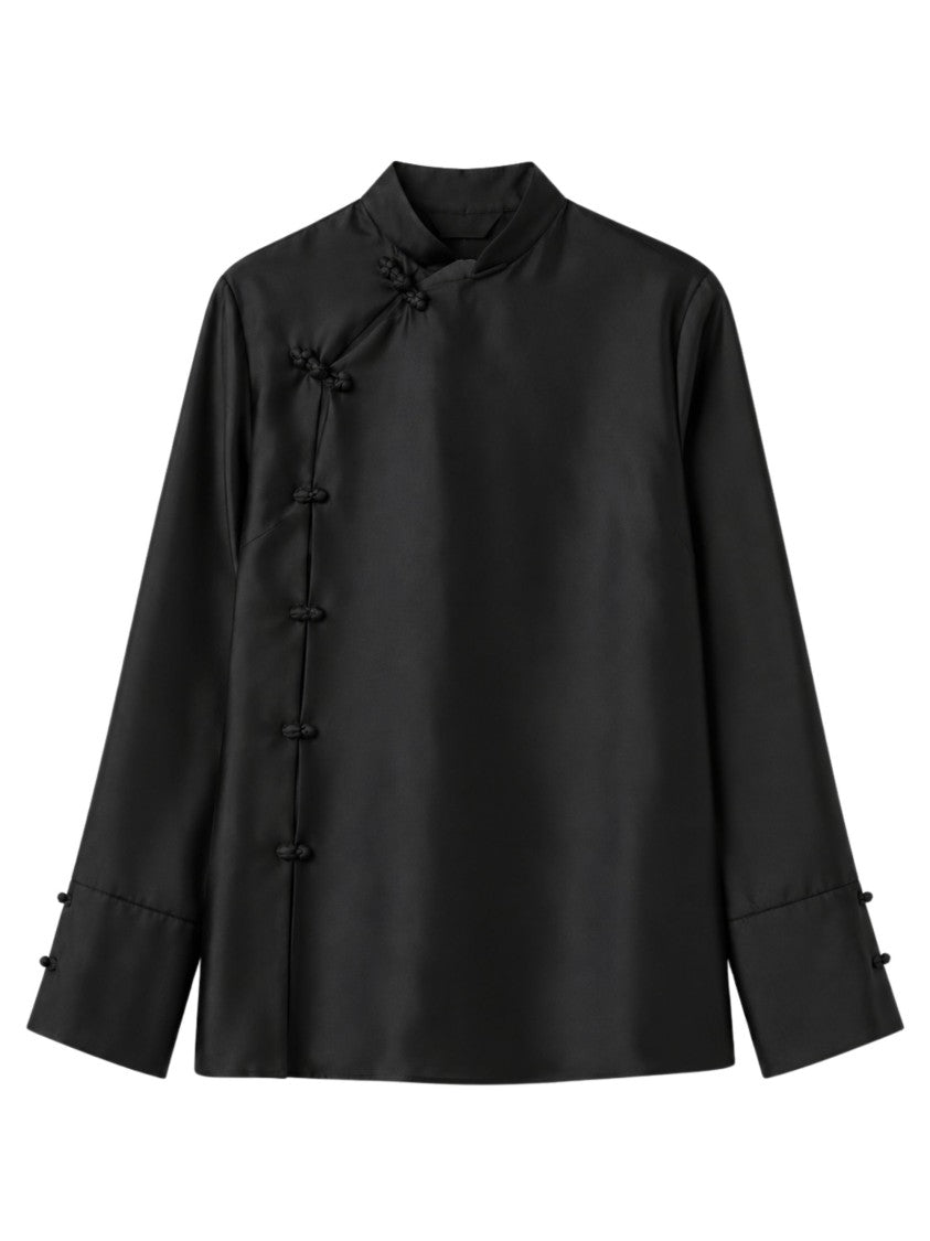 Róhe Black Silk Pankou Top