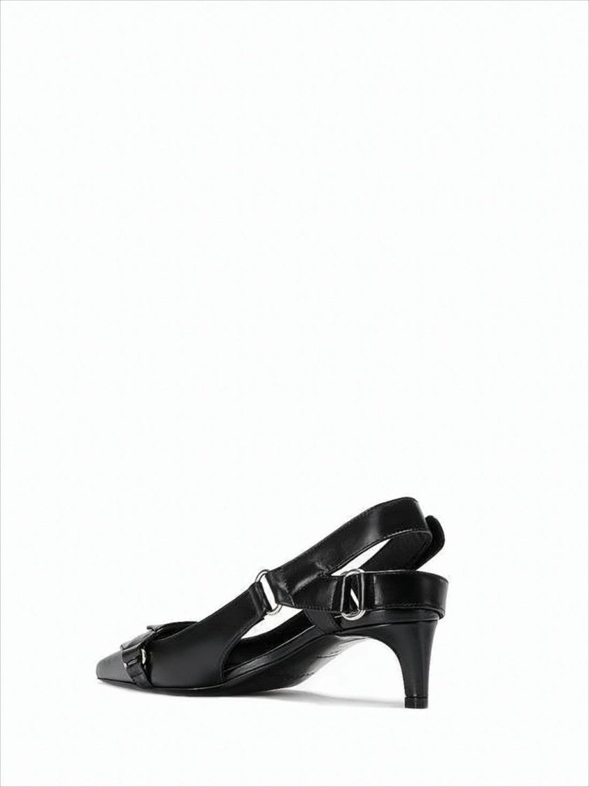 Courrèges Pointed Toe Slingback Pumps With Adjustable Buckle Detail