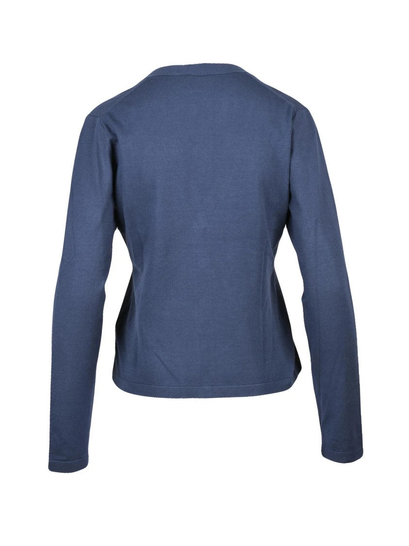Mm By Max Mara Fluid Fit Cardigan With Deep V-Neckline And Button Front