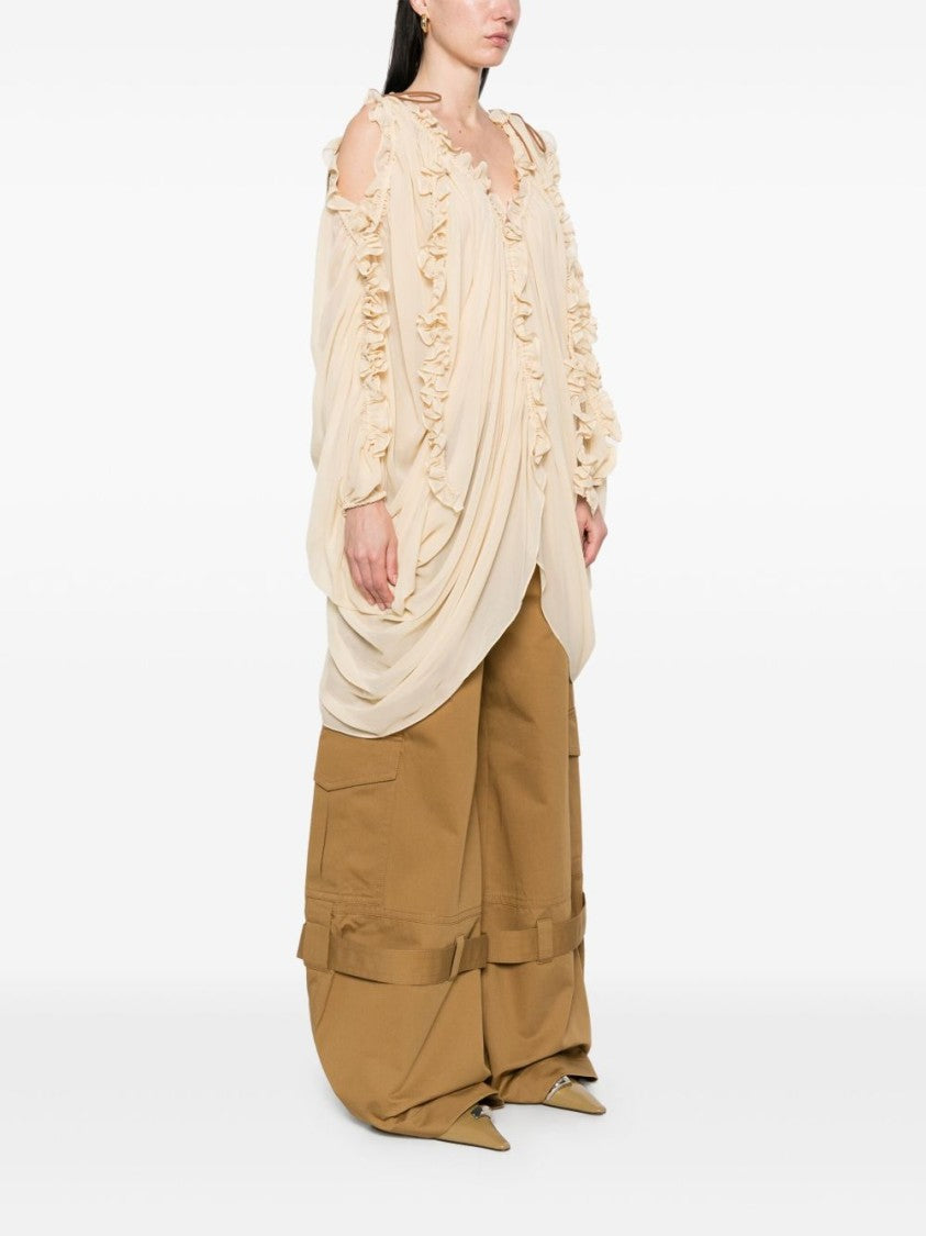 Zimmermann Draped Top With Ruffled Edges