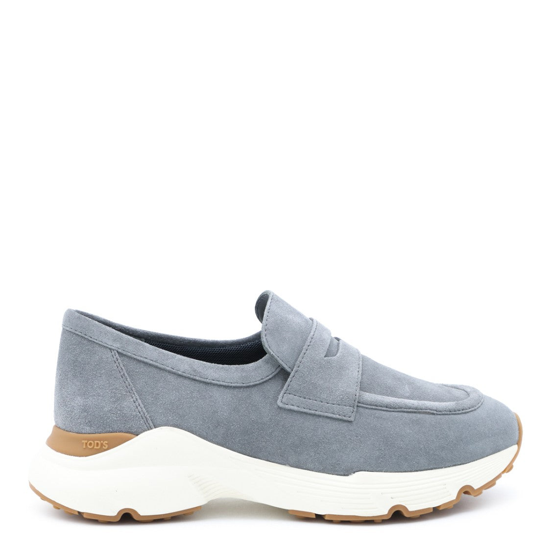Tod's Loafer-Inspired Suede Flats With Contrasting Sole