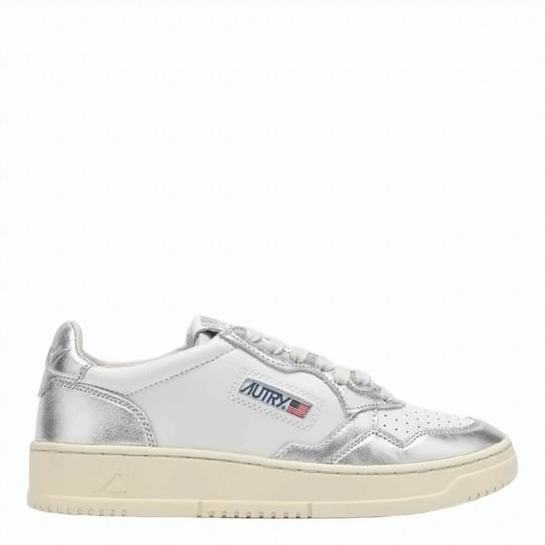 Autry Low-Top Leather Sneakers With Metallic Accents And Breathable Design