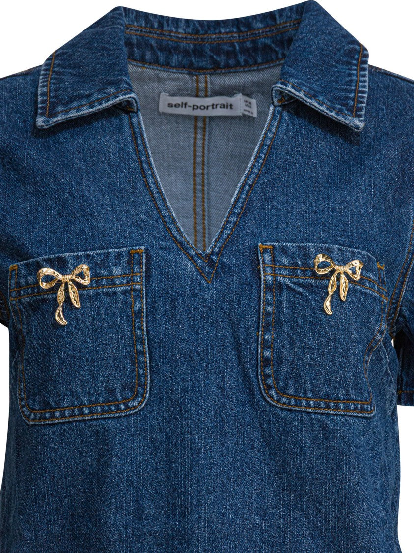 Self-Portrait Denim Mini Dress