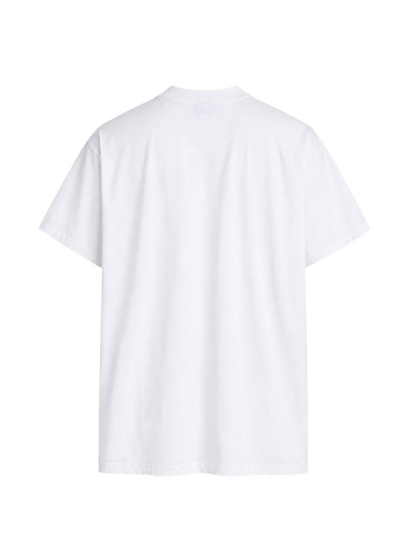 Balenciaga Short-Sleeve White Tee With Gradient Brand Logo