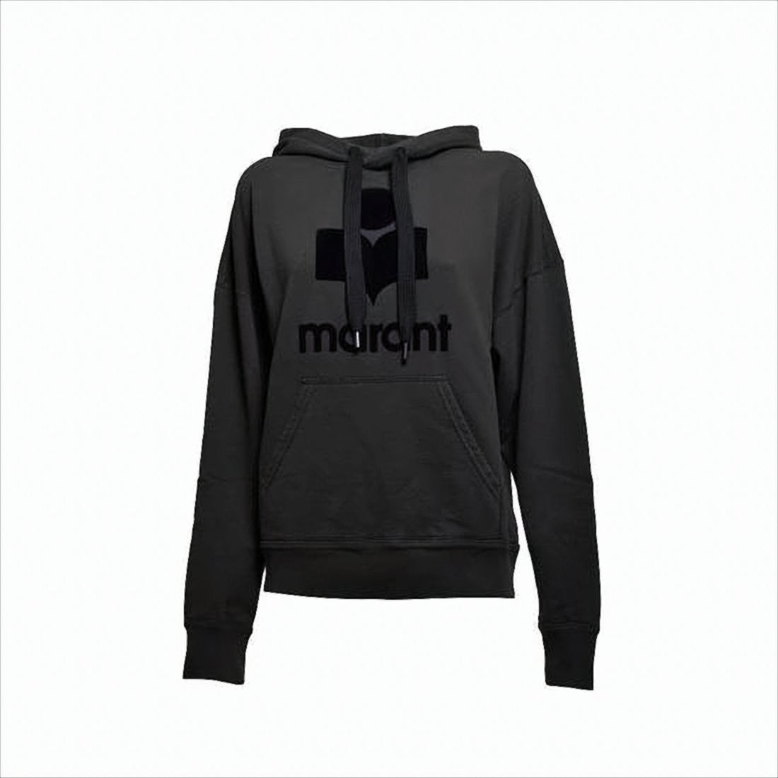 Isabel Marant Relaxed Fit Black Hoodie With Textured Logo Design